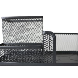 ORGANIZADOR PARA ESCRITÓRIO 03 ESPAÇOS DE METAL 10X20X10CM - 94595-PT