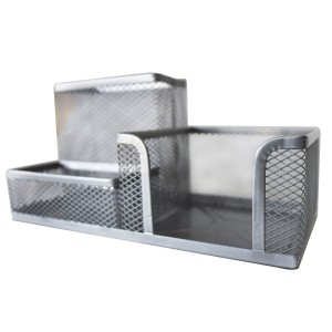 ORGANIZADOR PARA ESCRITÓRIO 03 ESPAÇOS DE METAL 10X20X10CM - 94595-PTA