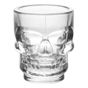 JOGO COM 06 COPOS DE VIDRO CAVEIRA TRANSPARENTE - CAPAC. 250 ML - GDR0650