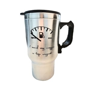 CANECA TÉRMICA VEICULAR COM FRASES EM INOX 400 ML - GDR0294-B