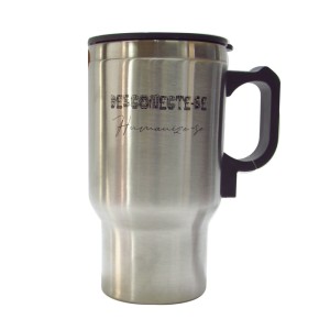 CANECA TÉRMICA VEICULAR COM FRASES EM INOX 400 ML - GDR0294-C