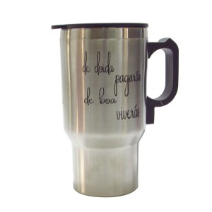CANECA TÉRMICA VEICULAR COM FRASES EM INOX 400 ML - GDR0294-D