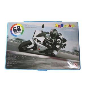ESTOJO ESCOLAR 68 PECAS MENINO MOTO BRANCA - MT68BOY-B