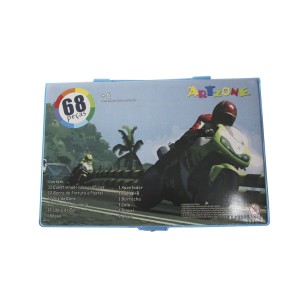 ESTOJO ESCOLAR 68 PECAS MENINO MOTO VERDE - MT68BOY-C