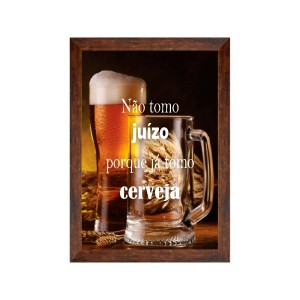 PORTA TAMPINHAS ESTAMPA TULIPA E CANECA DE CERVEJA NAO TOMO JUIZO 25 X 35