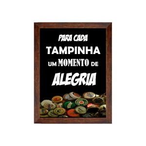 PORTA TAMPINHAS PARA CADA TAMPINHA FUNDO PRETO 20 X 25 CM - 797