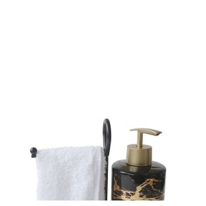 KIT PARA BANHEIRO DE PORCELANA EM 3 PEÇAS COM ESTAMPA MARMORIZADA  - 1351-PT