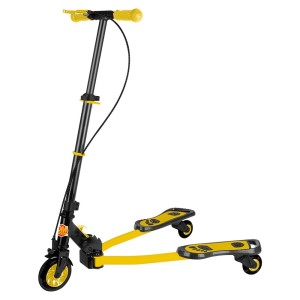 PATINETE AMARELO 3 RODAS FROG NEW DE METAL COM FREIO NO GUIDÃO - DMR5819-AM