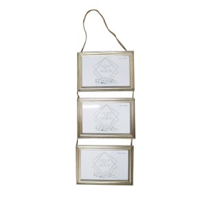 PORTA RETRATO COM 3 FOTOS DE PLÁSTICO E CORDÃO PARA PENDURAR 10X15CM - 4331-CH