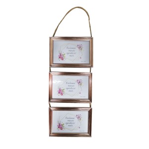 PORTA RETRATO COM 3 FOTOS DE PLÁSTICO E CORDÃO PARA PENDURAR 10X15CM - 4331-GR