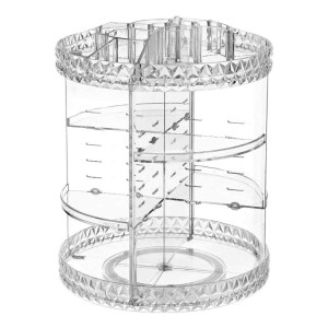 ORGANIZADOR DE PLÁSTICO PARA COSMETICOS E ACESSÓRIOS GIRATÓRIO 360° - 95321