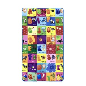 TAPETE INFANTIL 100% EPE 1 M 1,8 M ESTAMPA ABC BICHOS SACOLA TNT VERDE - 94007