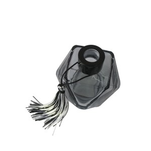 FRASCO DIFUSOR DE VIDRO COM PENDENTE DECORATIVO 9,5CM 150ML - HD02001- FUMÊ