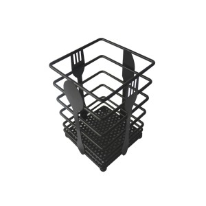 PORTA TALHER DE METAL QUADRADO COM DETALHES NA PEÇA - HD52704 -PT