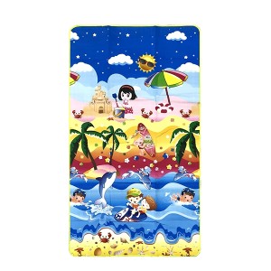 TAPETE INFANTIL 100% EPE 1 M 1,8 M ESTAMPA PRAIA SACOLA TNT VERDE - 94007