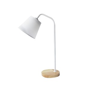 LUMINÁRIA DE MESA EM METAL COM BASE MADEIRA 15X49CM - 2352-BR