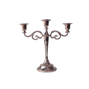 CASTIÇAL EM METAL COM 03 ESPAÇOS PARA VELAS EM DETALHES MEDIEVAL - 4783-GR