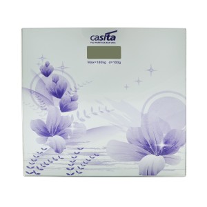 BALANÇA DIGITAL VIDRO TEMPERADO PARA BANHEIRO QUADRADA 180 KG ESTAMPA FLORAL - CA05021-LL