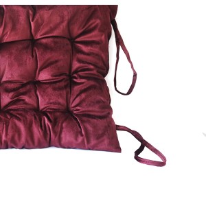 ALMOFADA FUTTON DE POLIESTER COM TIRAS PARA PRENDER NA CADEIRA 38X38CM - 96498-VN