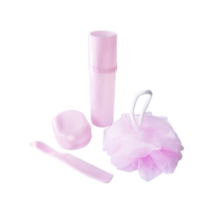 KIT PARA VIAGEM DE PLÁSTICO COM 04 PEÇAS - 0525-RS