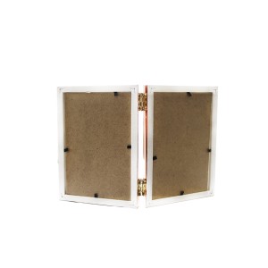 PORTA RETRATO COM 02 FOTOS EM PLÁSTICO ABERTURA CENTRAL - 10X15CM - 4333-GR