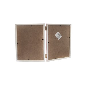 PORTA RETRATO COM 02 FOTOS EM PLÁSTICO ABERTURA CENTRAL - 15X20CM - 4335-GR