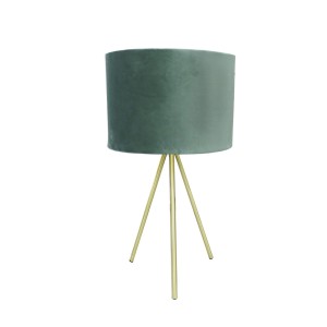 ABAJUR TRIPÉ DE METAL COM CÚPULA EM TECIDO E ESTRUTURA DE METAL  42CM BIVOLT- 2345-VD