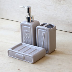 KIT DE BANHEIRO VIENA  EM CERÂMICA COM 3 PEÇAS 280 ML - CEA01004-BG