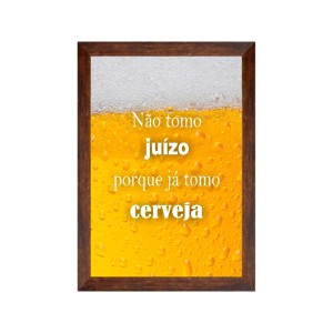 PORTA TAMPINHAS ESTAMPA FUNDO CERVEJA NAO TOMO JUIZO 25 X 35 - 791