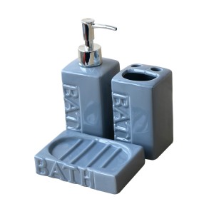 KIT DE BANHEIRO VIENA  EM CERÂMICA COM 3 PEÇAS 330 ML - CEA01002-CZ