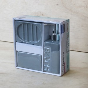 KIT DE BANHEIRO VIENA  EM CERÂMICA COM 3 PEÇAS 330 ML - CEA01002-CZ