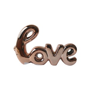 ENFEITE DE PORCELANA DECORATIVO LOVE 10X8,5CM - 96434-GR
