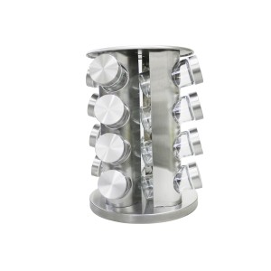 PORTA TEMPEROS DE BASE GIRATORIA EM INOX COM 16 PEÇAS - 765052