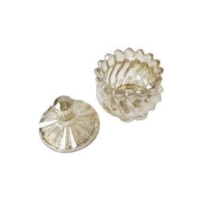 BOMBONIERE DE VIDRO DETALHADO COM TAMPA 9 X12CM - HD67110-B