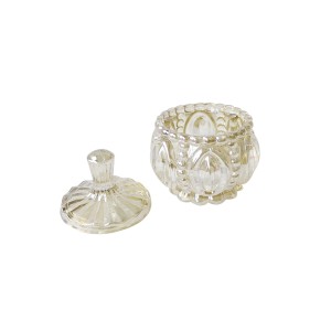 BOMBONIERE DE VIDRO DETALHADO COM TAMPA 9 X 12CM - HD67112-B