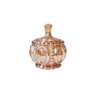 BOMBONIERE DE VIDRO DETALHADO COM TAMPA 9 X 12CM - HD67112-A