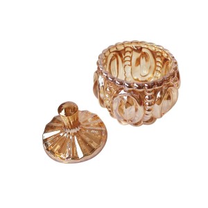 BOMBONIERE DE VIDRO DETALHADO COM TAMPA 9 X 12CM - HD67112-A