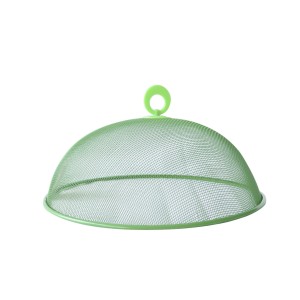 TELA PROTETORA DE ALIMENTOS EM METAL COM ALÇA NO TOPO 28CM - FX98208-VD