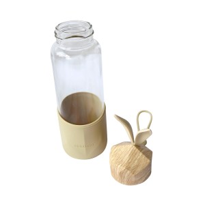 GARRAFA DE VIDRO RABBIT BOTTLE COM CAPA DE SILICONE E TAMPA PLÁSTICA - GDR0458-SAL
