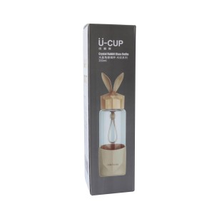 GARRAFA DE VIDRO RABBIT BOTTLE COM CAPA DE SILICONE E TAMPA PLÁSTICA - GDR0458-MR