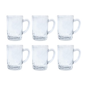 JOGO DE MINI CANECA 80ML COM ALÇA DE VIDRO HANÓI 6 PEÇAS - 7107