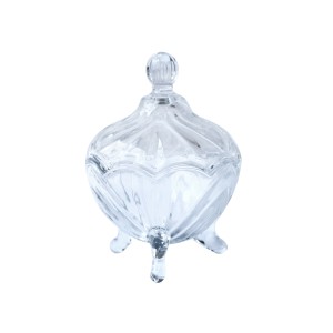 BOMBONIERE DE CRISTAL COM TAMPA E PÉ DE CRISTAL FRUIT 9X14 CM - 6549