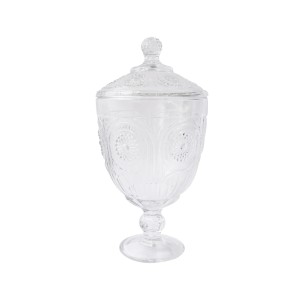 BOMBONIERE DE CRISTAL COM TAMPA E PÉ DE CRISTAL SUN14.5X30CM - 4412