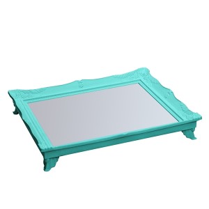 BANDEJA DE PLASTICO COM ESPELHO 25X30 AZUL CLARO - HJ78732