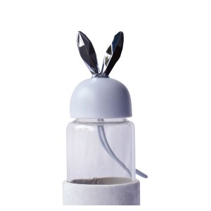 GARRAFA DE VIDRO RABBIT BOTTLE COM CAPA DE VELUDO COM TAMPA E ALÇA - GDR0455-LL