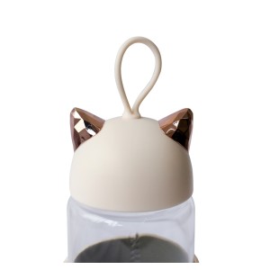 GARRAFA DE VIDRO TOTORO BOTTLE COM CAPA DE VELUDO COM TAMPA E ALÇA - GDR0457-SAL