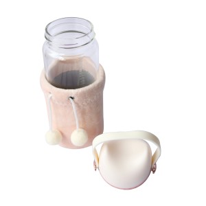 GARRAFA DE VIDRO FOX BOTTLER COM CAPA DE VELUDO COM TAMPA E ALÇA - GDR0454-SAL