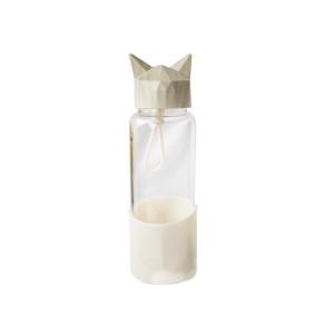 GARRAFA DE VIDRO FOX BOTTLER COM CAPA DE SILICONE E TAMPA PLÁSTICA - GDR0459-BR