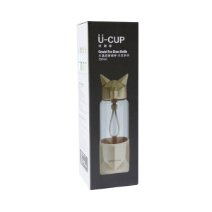 GARRAFA DE VIDRO FOX BOTTLER COM CAPA DE SILICONE E TAMPA PLÁSTICA - GDR0459-BR