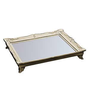 BANDEJA DE PLASTICO COM ESPELHO 25X30 DOURADO - HJ78731